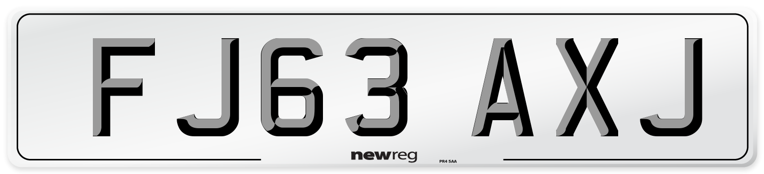 FJ63 AXJ Number Plate from New Reg